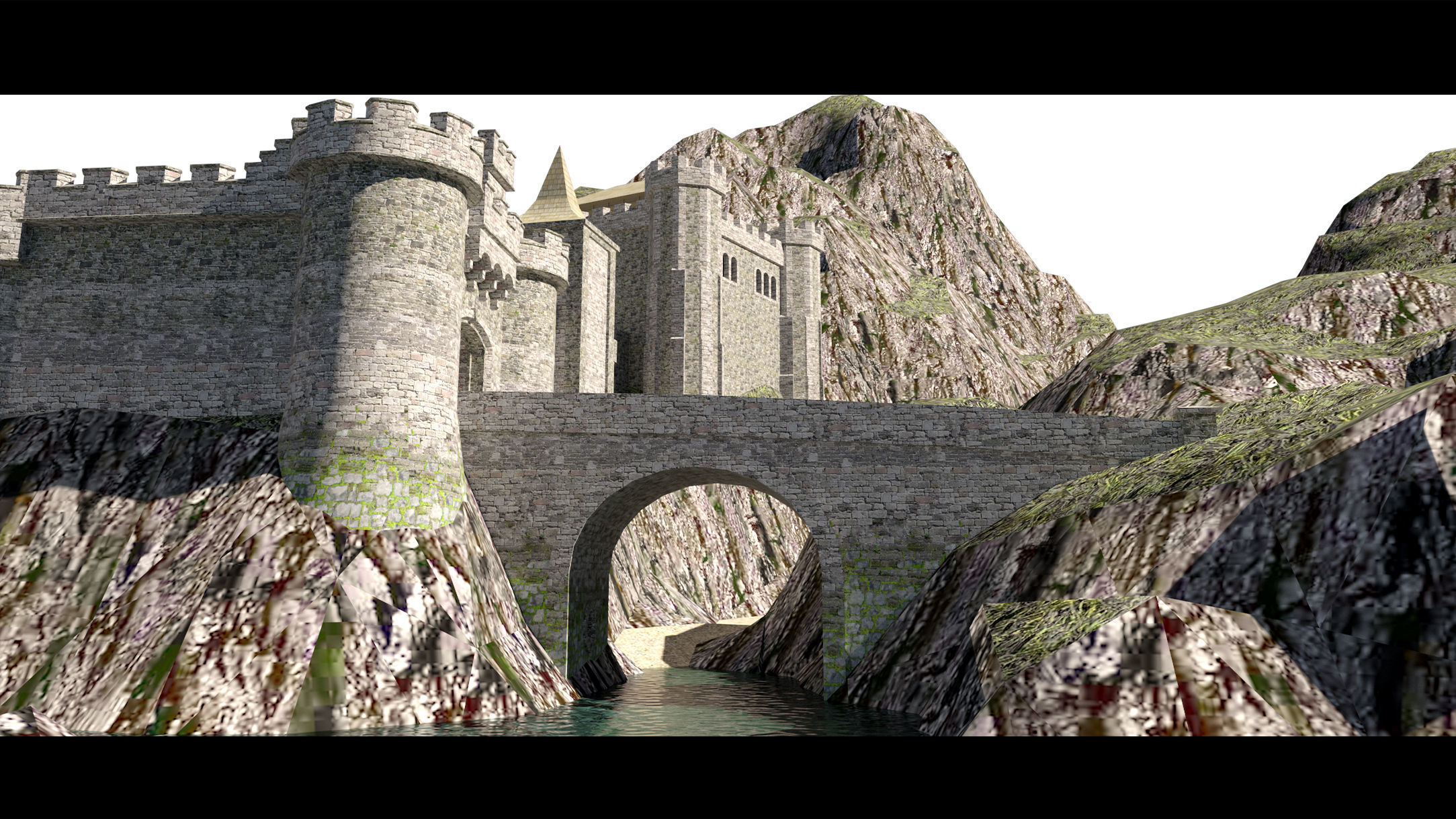 A castle in the mountains- 3d Model 3D model_4