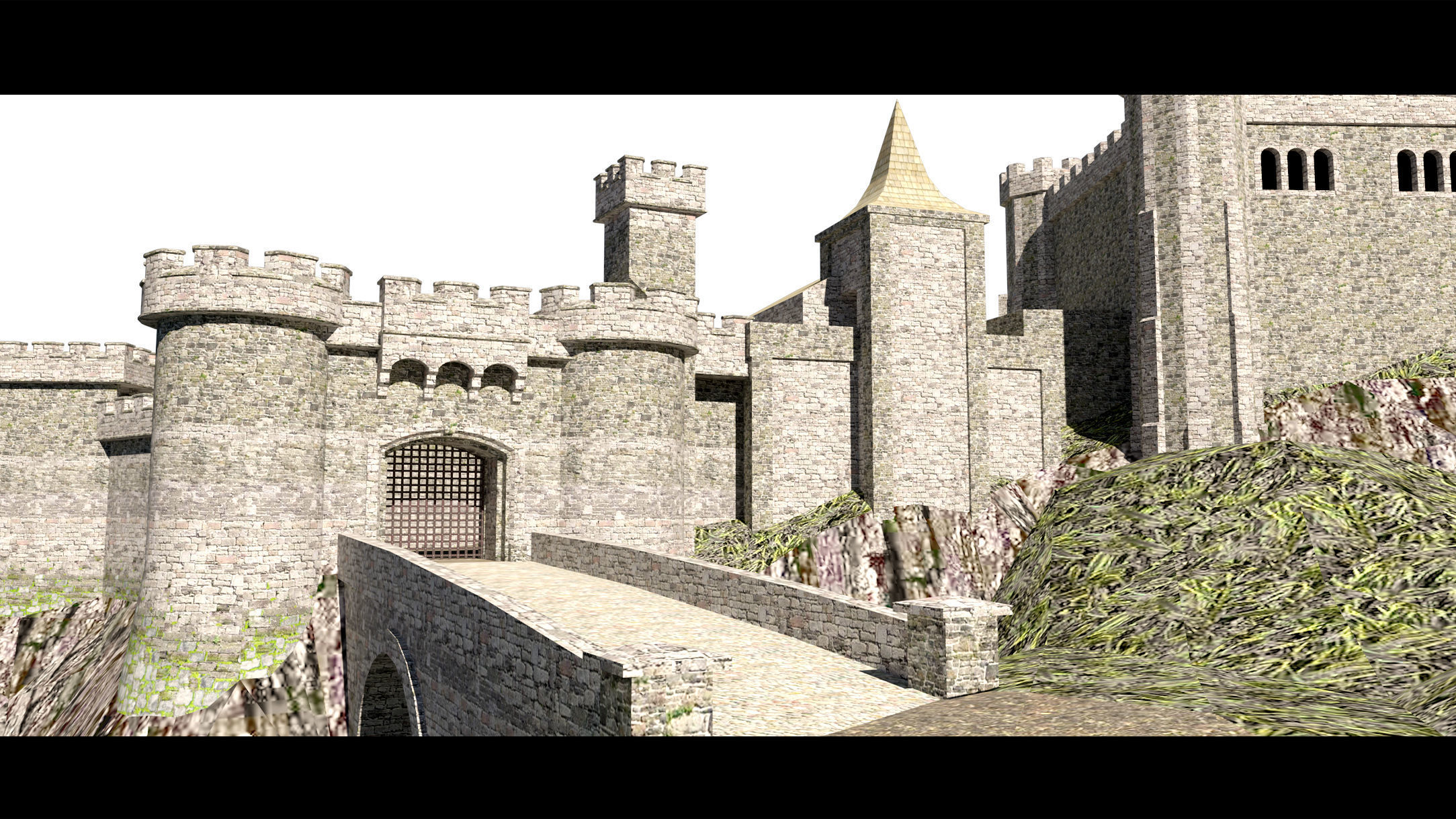 A castle in the mountains- 3d Model 3D model_6