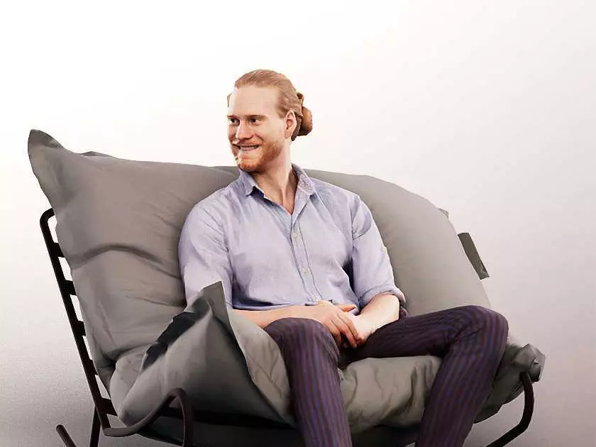 Joel 13141 - Young Man Sitting On A Beanbag Low-poly 3D model