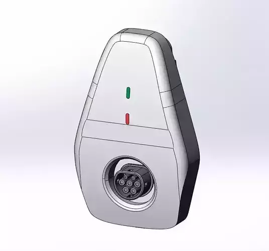 BYD charger 3d model dimensions connection
