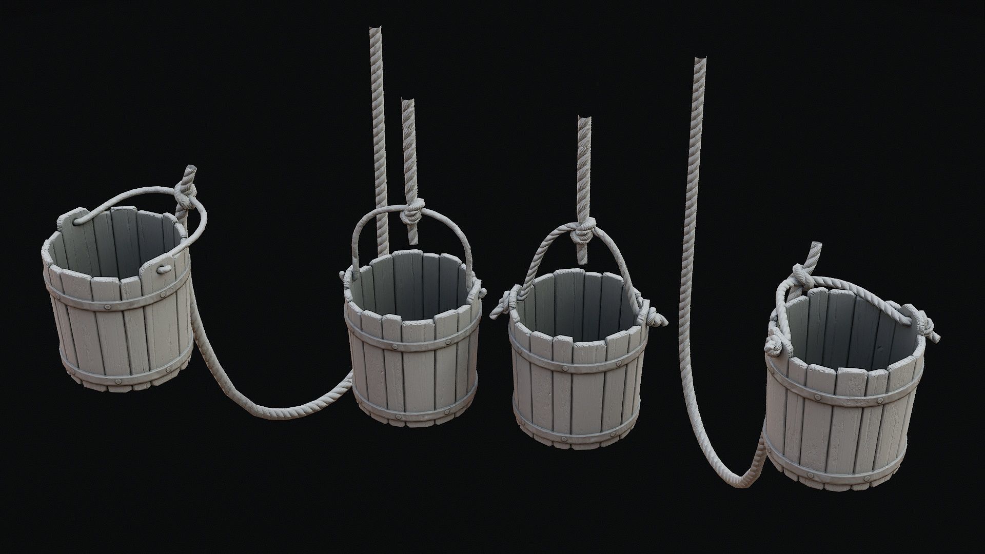 Low Poly PBR Wishing Well Low-poly 3D model_16