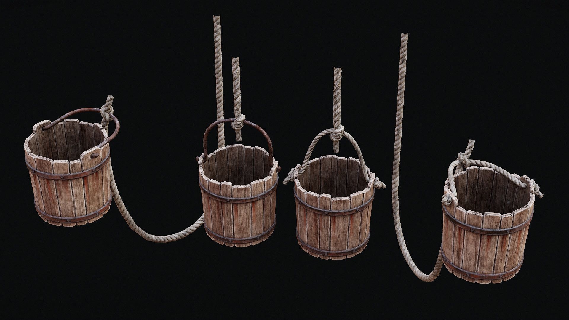 Low Poly PBR Wishing Well Low-poly 3D model_15