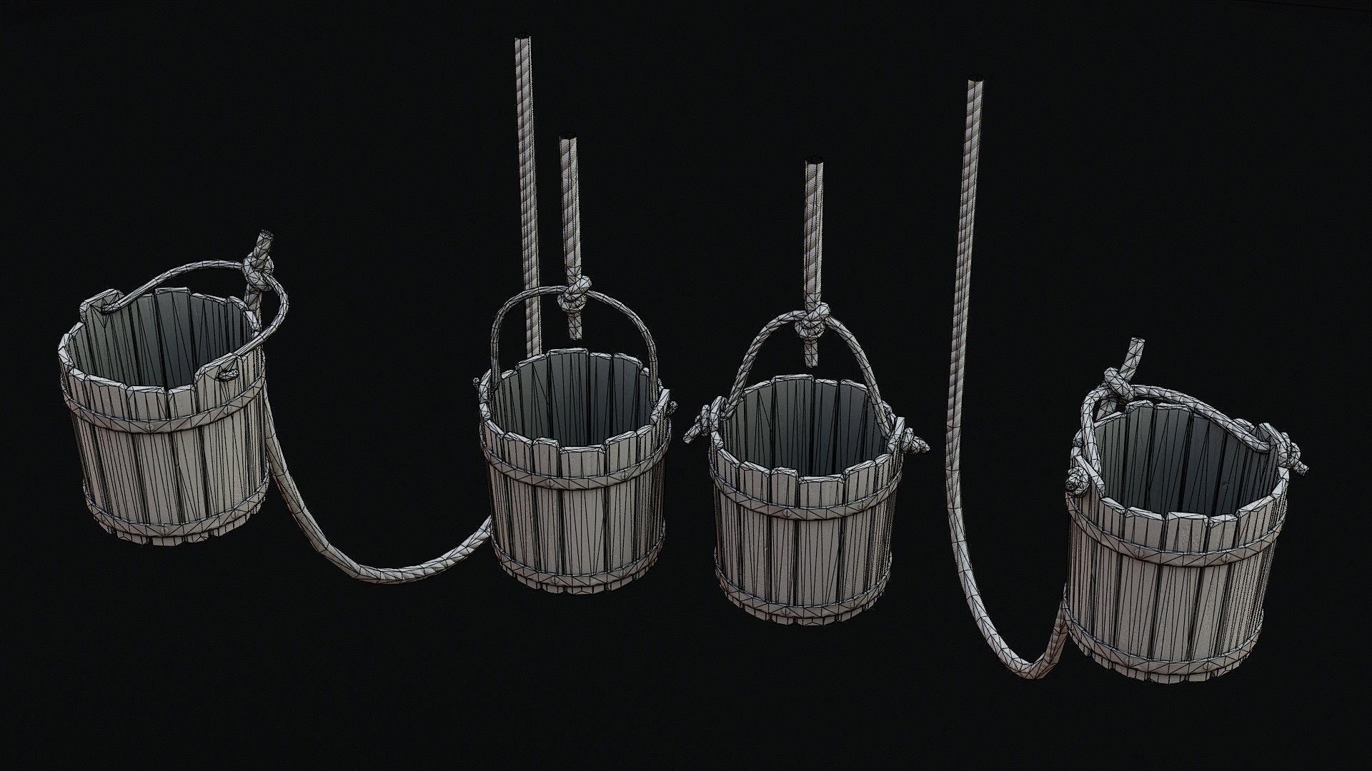 Low Poly PBR Wishing Well Low-poly 3D model_17