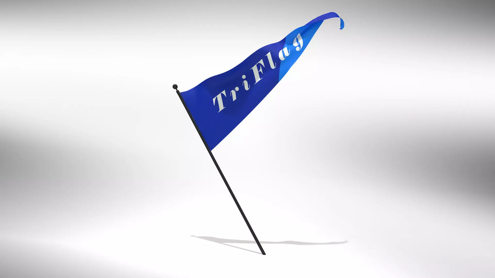 Tri-Flag - Animated Exhibition Flag Low-poly 3D model