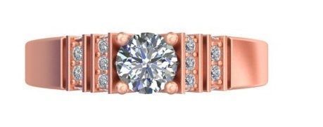 Classic Bold Design Victorian Look Rose Gold Ring A7 3D print model_1