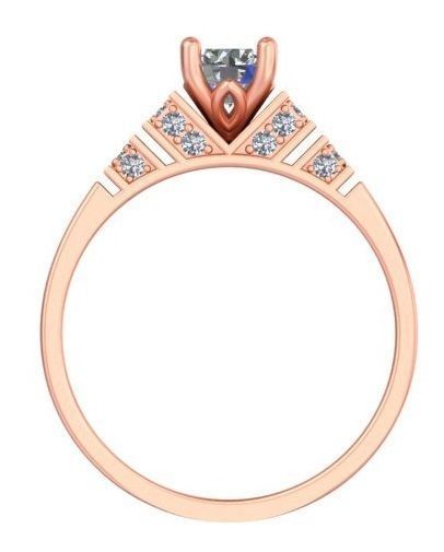 Classic Bold Design Victorian Look Rose Gold Ring A7 3D print model_4