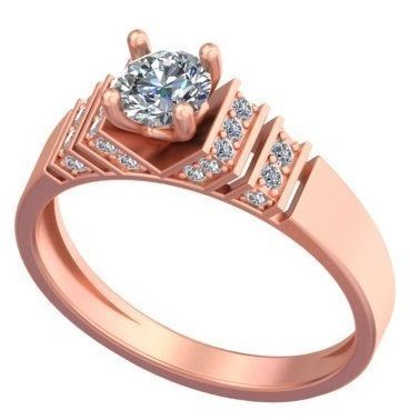 Classic Bold Design Victorian Look Rose Gold Ring A7 3D print model_3