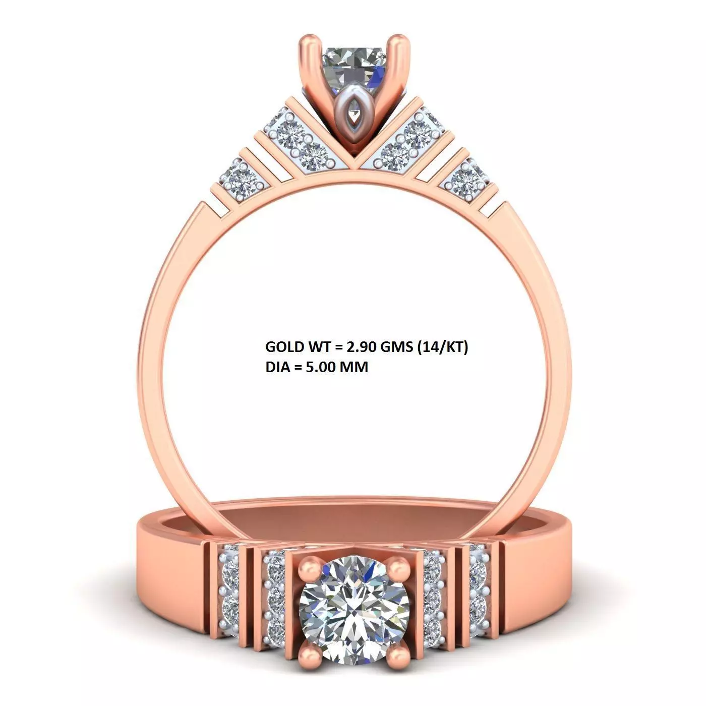 Classic Bold Design Victorian Look Rose Gold Ring A7 3D print model_0