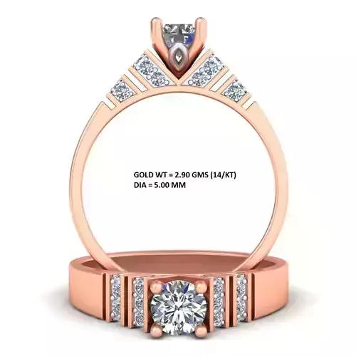 Classic Bold Design Victorian Look Rose Gold Ring A7 3D print model