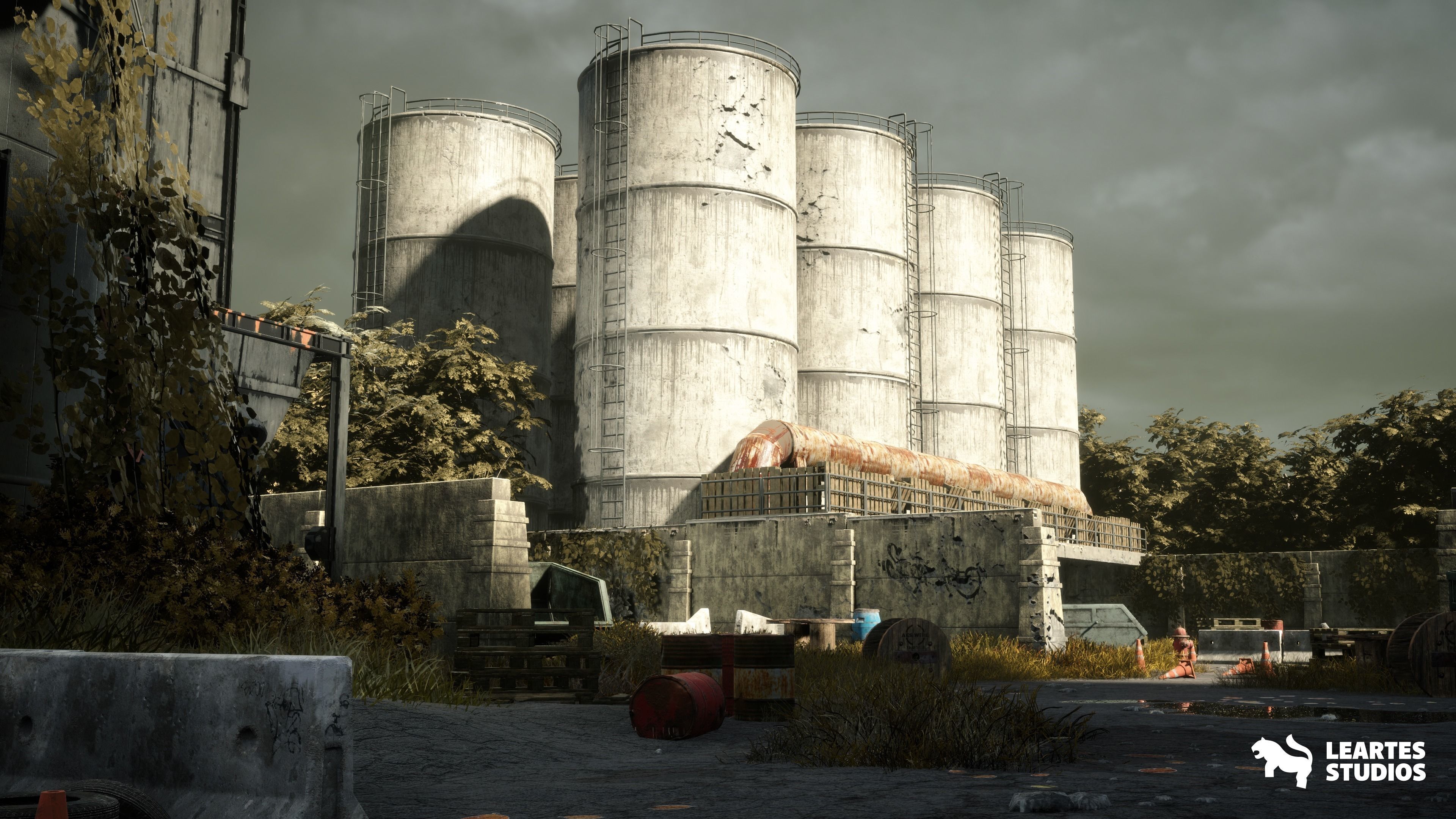 Abandoned Industrial Factory Environment Unity Low-poly 3D model_1