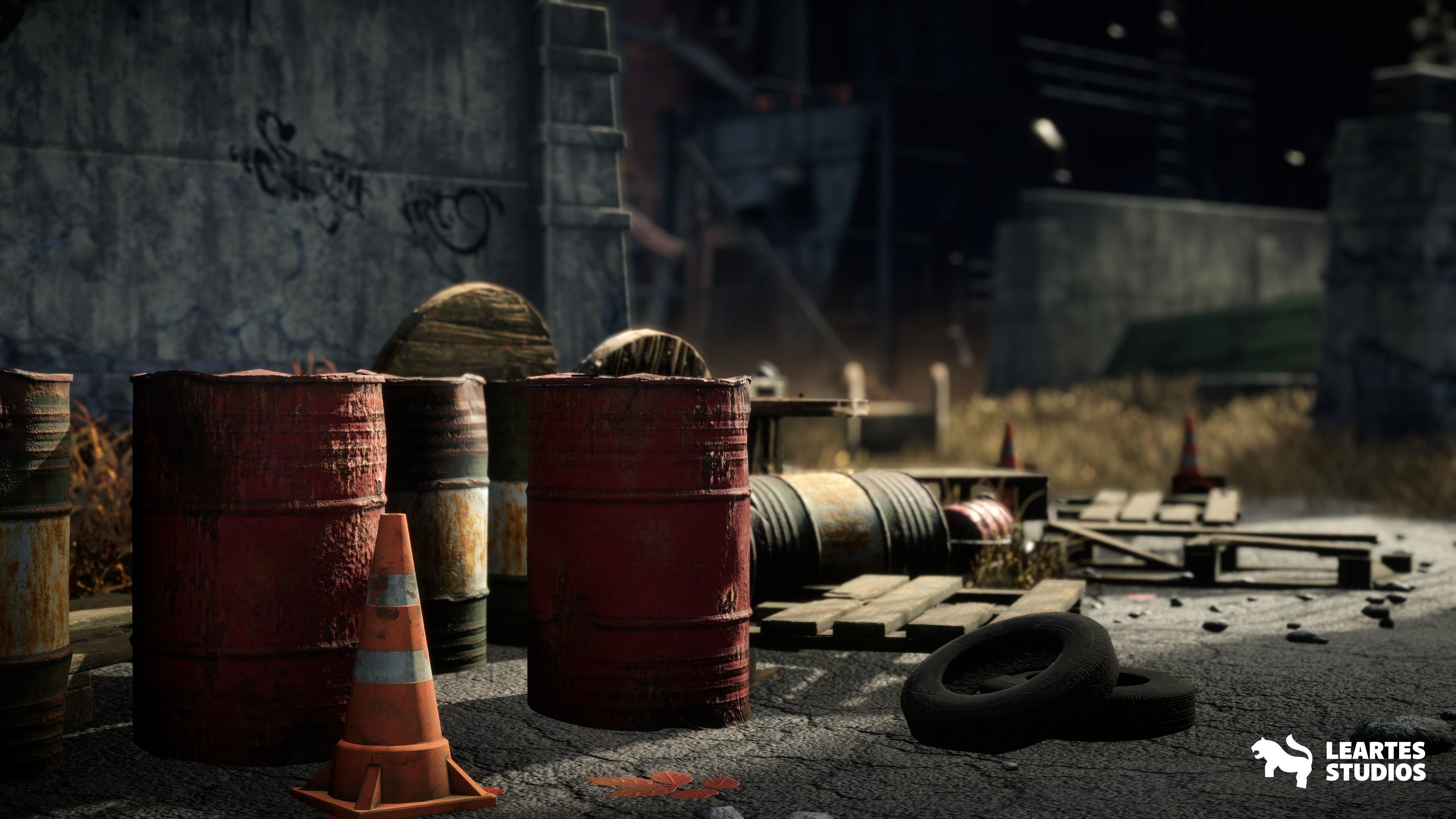 Abandoned Industrial Factory Environment Unity Low-poly 3D model_8