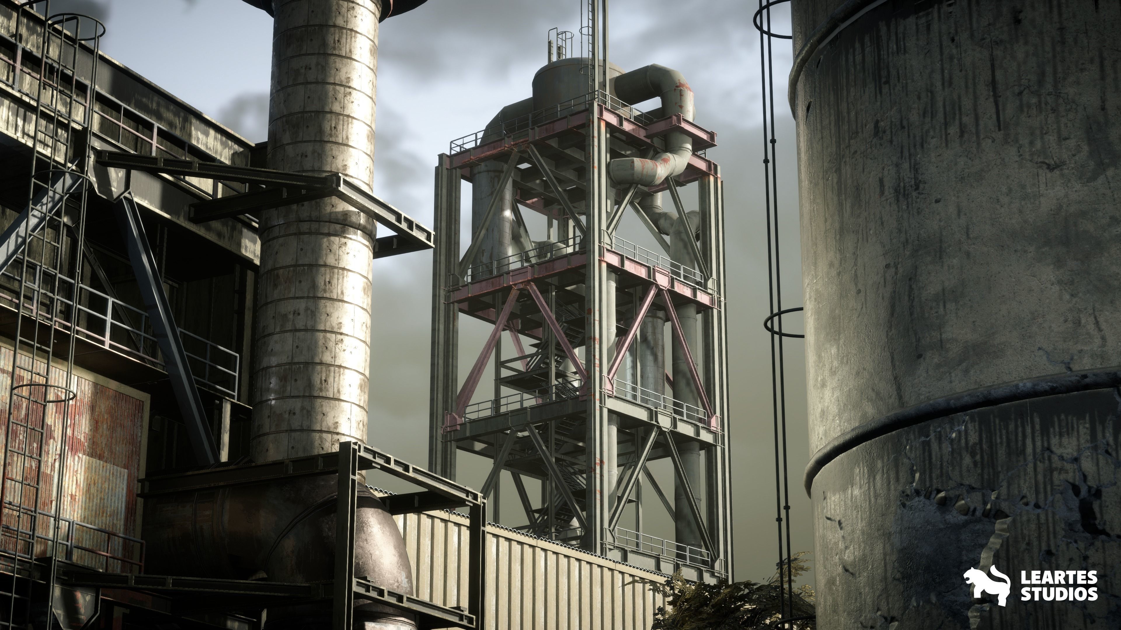 Abandoned Industrial Factory Environment Unity Low-poly 3D model_14