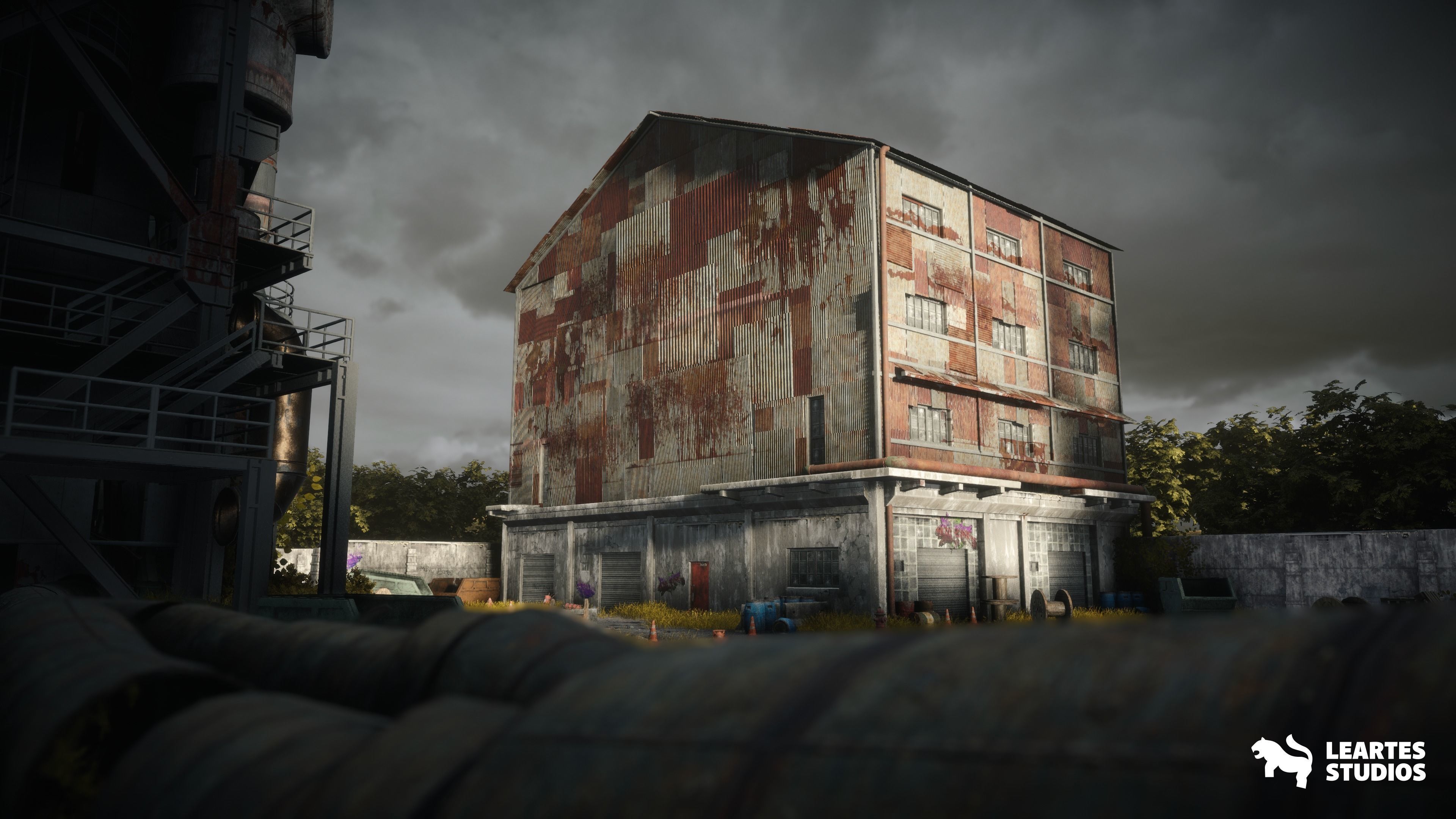 Abandoned Industrial Factory Environment Unity Low-poly 3D model_7