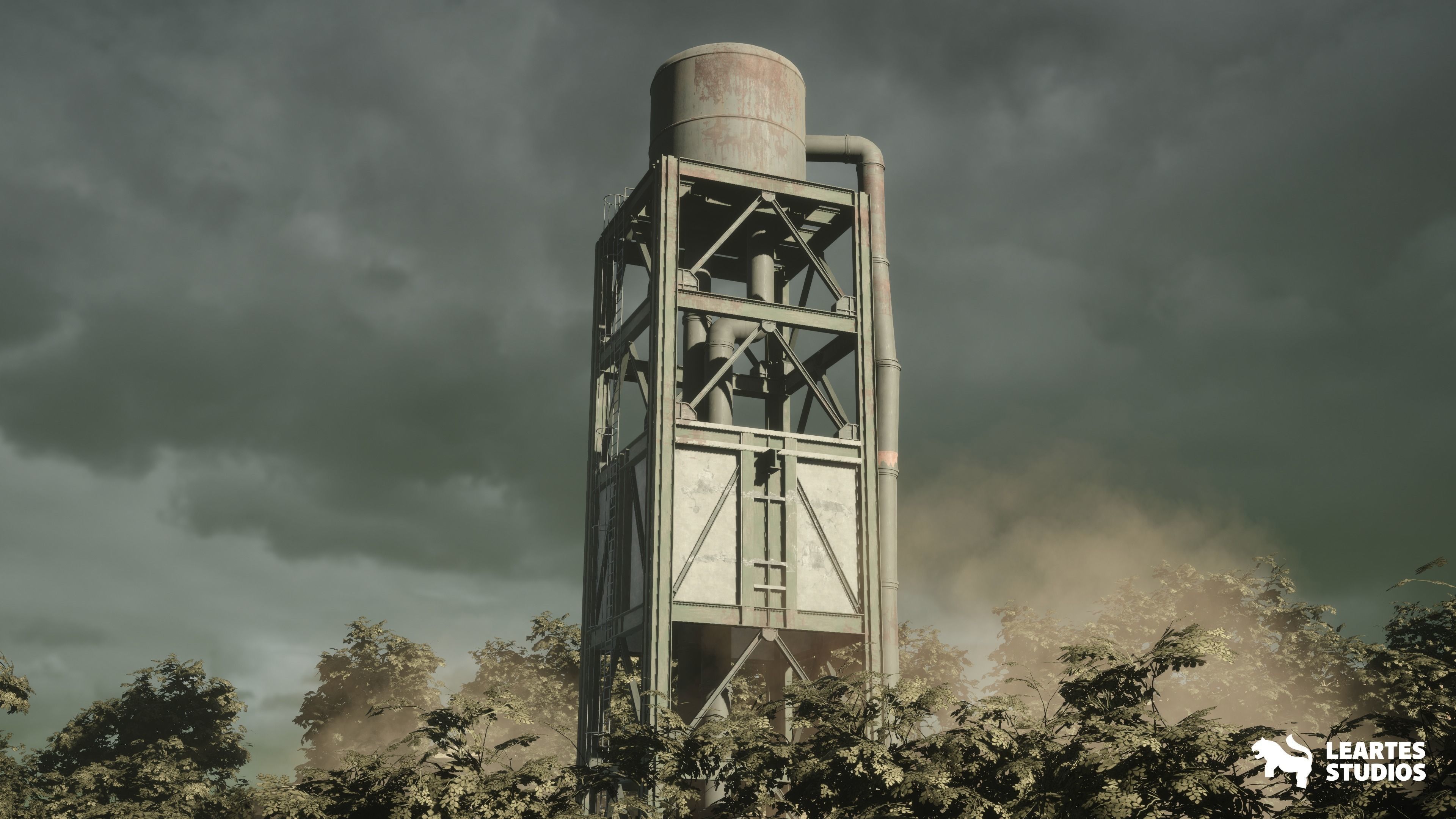 Abandoned Industrial Factory Environment Unity Low-poly 3D model_12