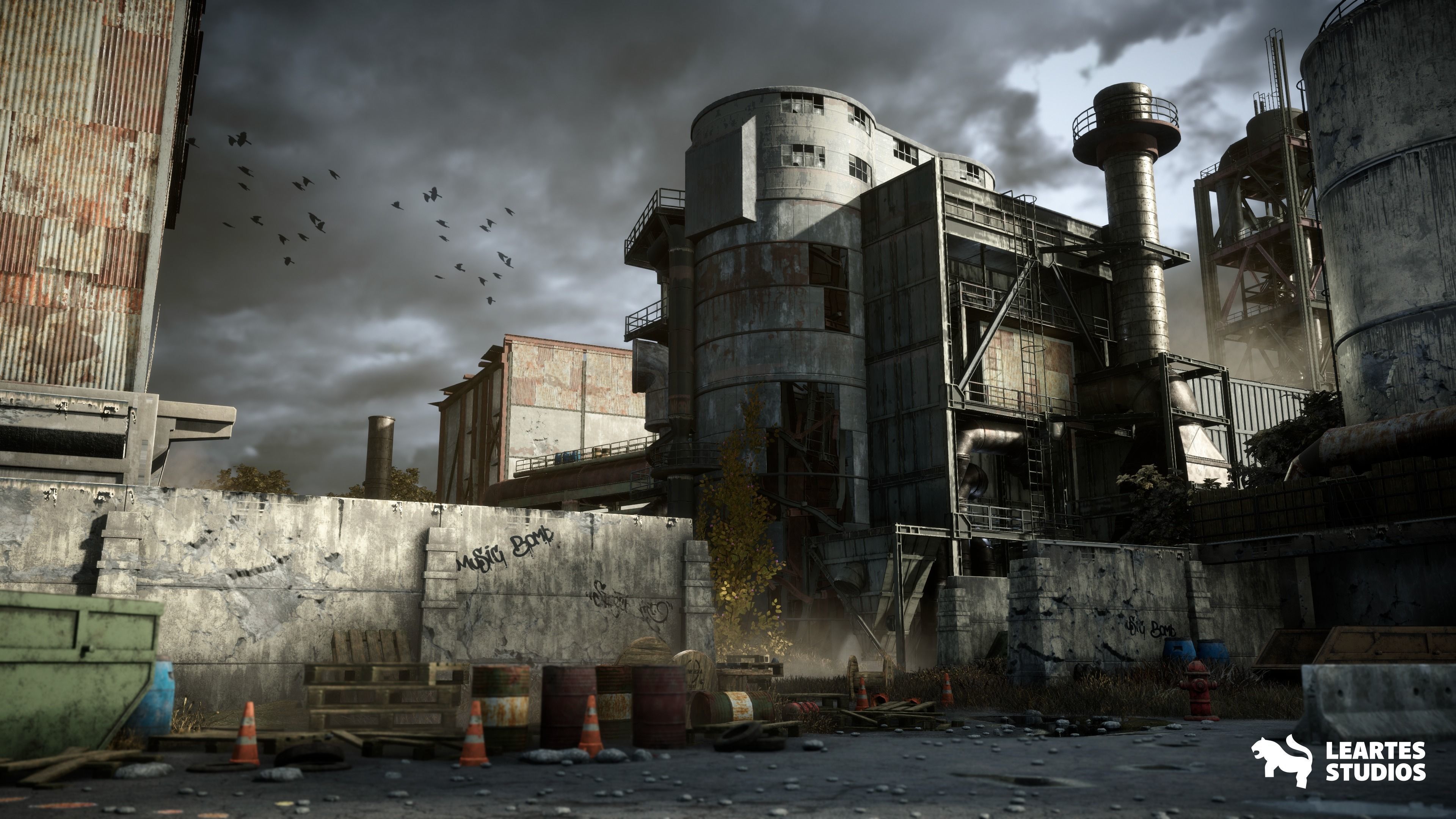 Abandoned Industrial Factory Environment Unity Low-poly 3D model_9