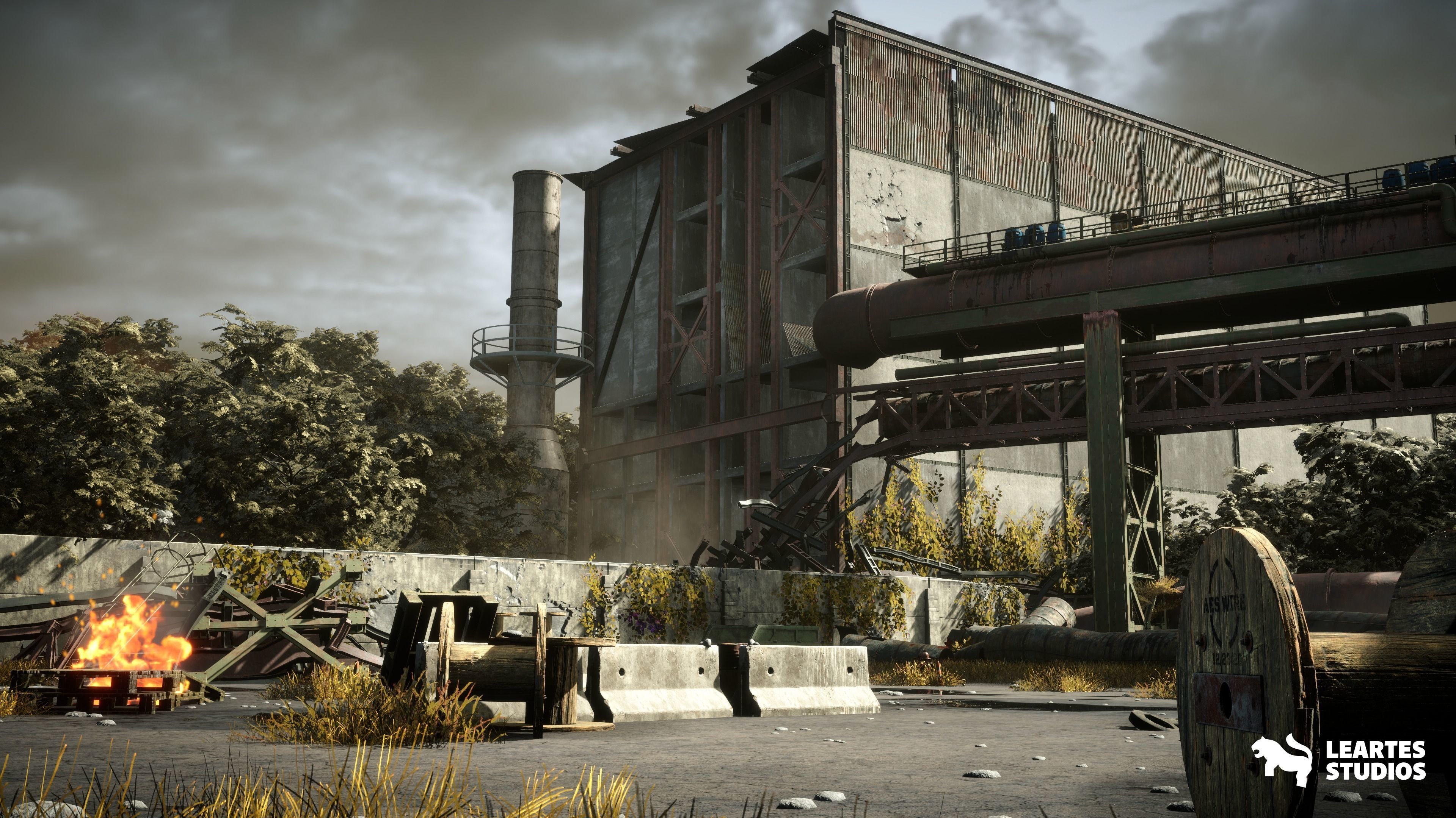 Abandoned Industrial Factory Environment Unity Low-poly 3D model_10