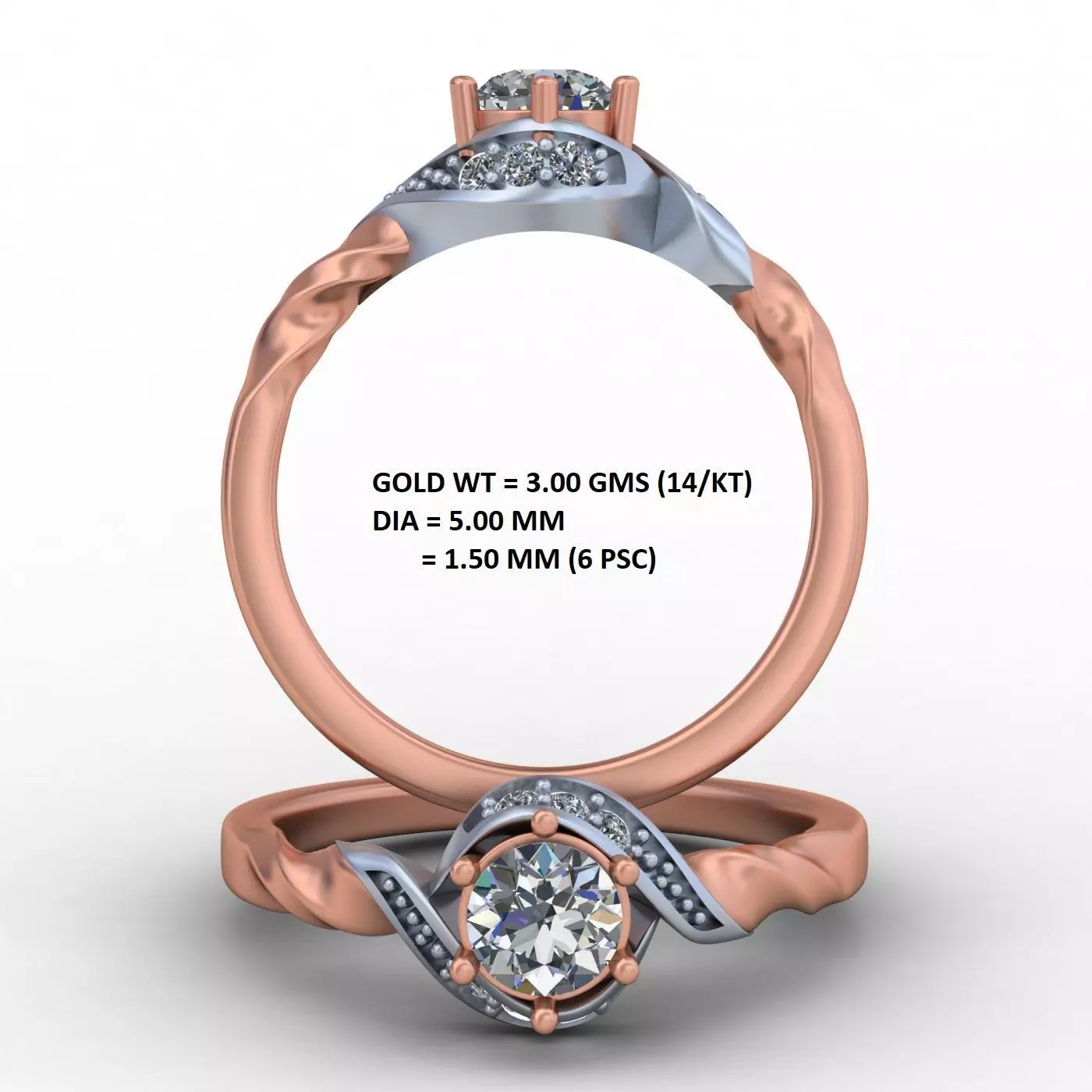 High Jewelry Solitaire Ring A5 3D print model_0
