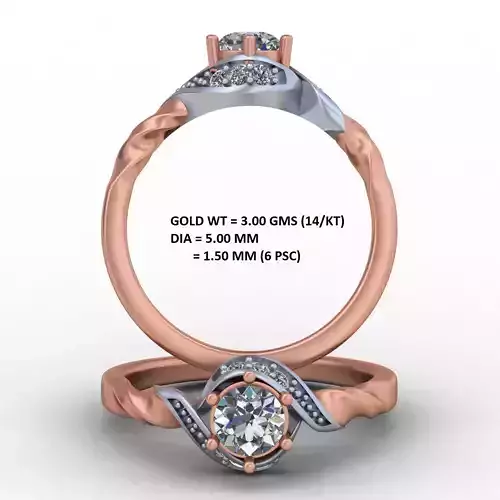 High Jewelry Solitaire Ring A5 3D print model