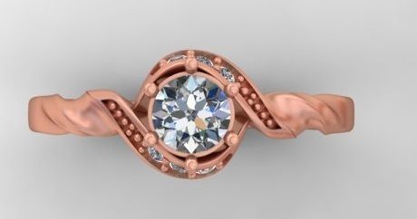 High Jewelry Solitaire Ring A5 3D print model_1