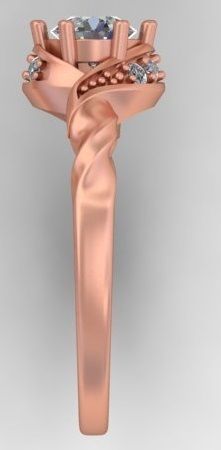 High Jewelry Solitaire Ring A5 3D print model_2