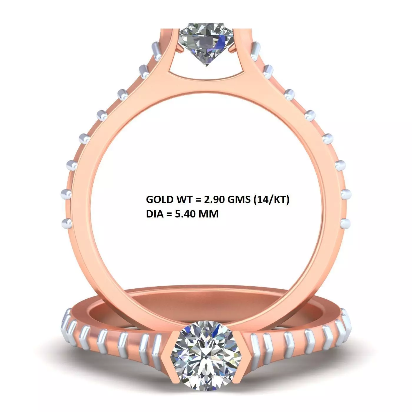 High Quality Unique Rose Gold Ring A4 3D print model_0