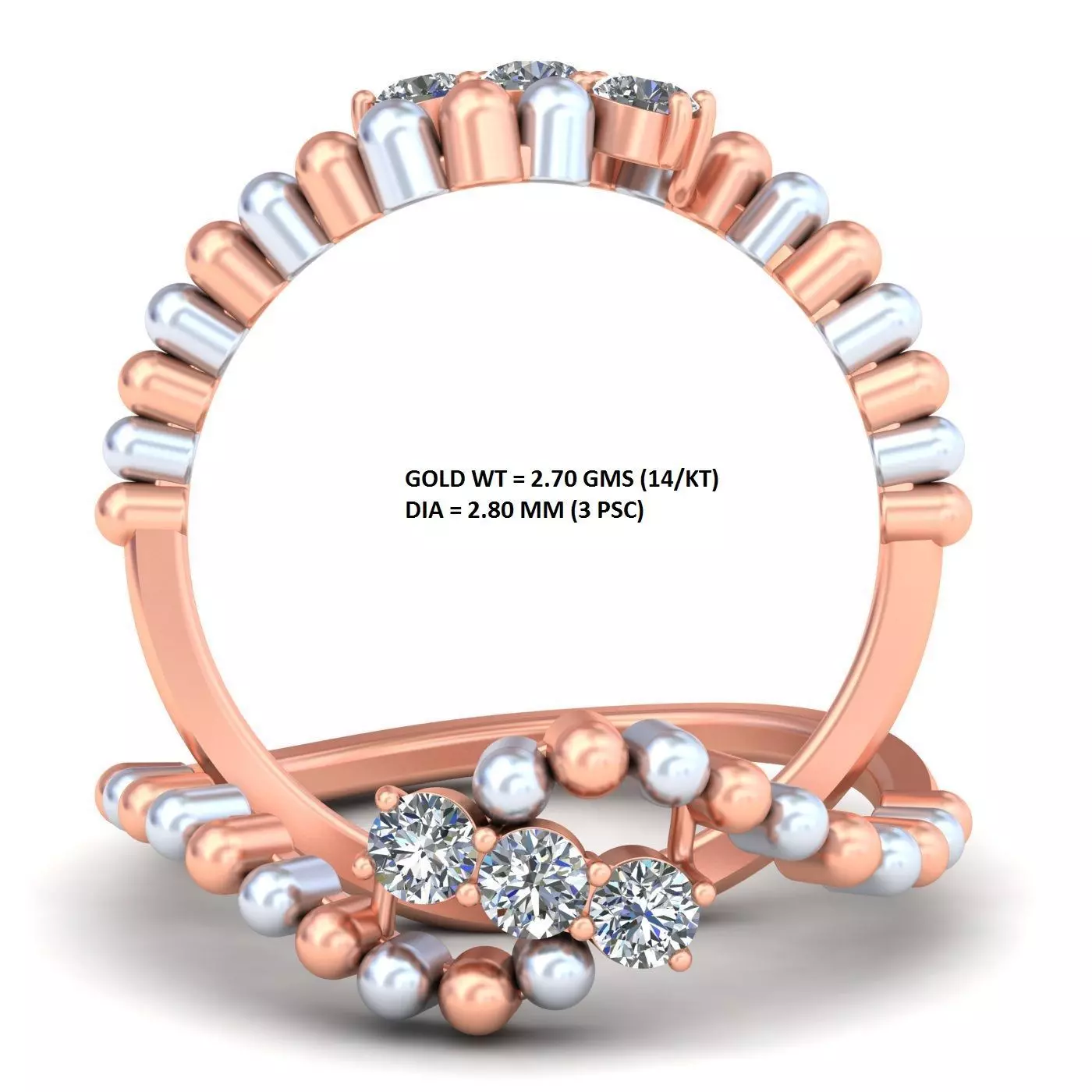 Bouncing Balls Three Diamond Ring A36 3D print model_0