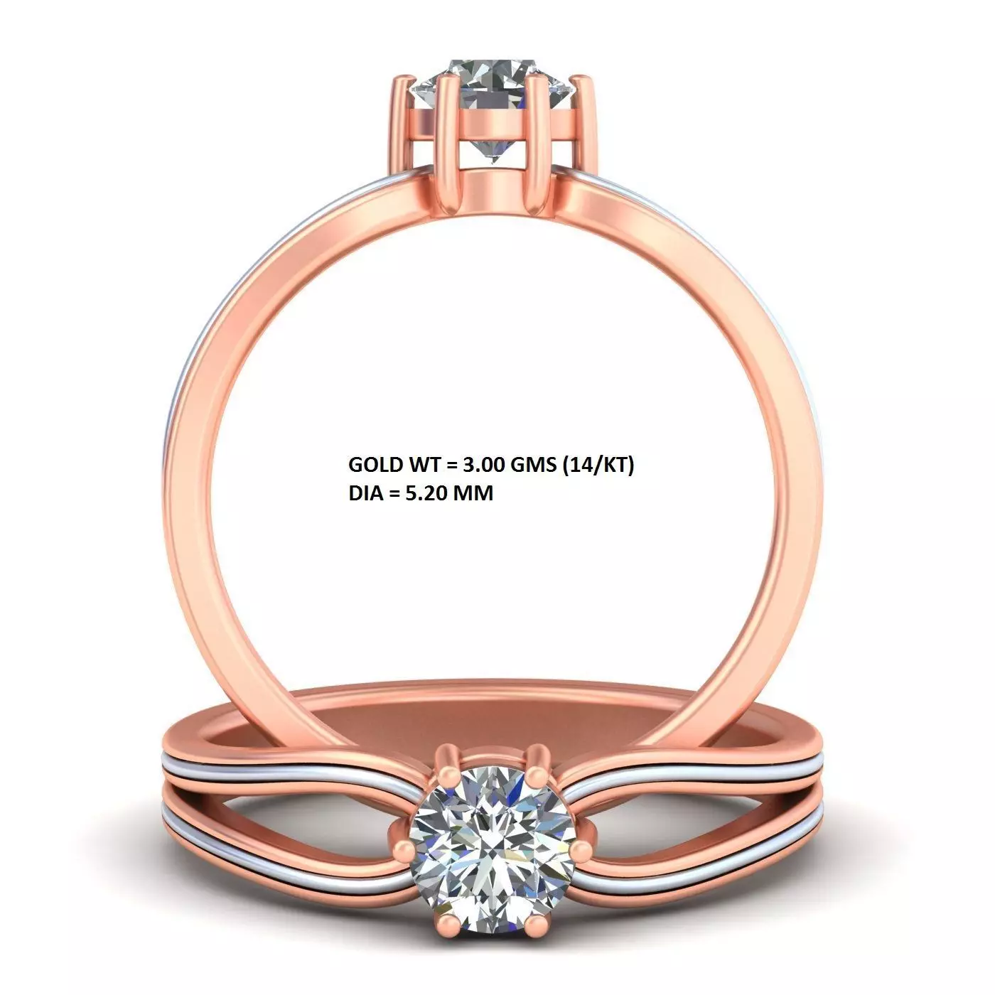 Never Seen Ever Rose Gold Ring A35 3D print model