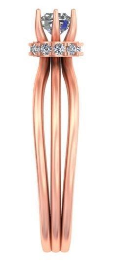 Three band solitaire engagement ring A34 3D print model_2