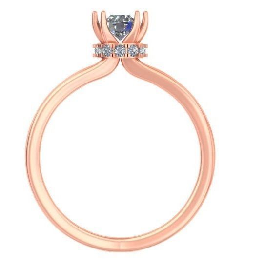 Three band solitaire engagement ring A34 3D print model_4