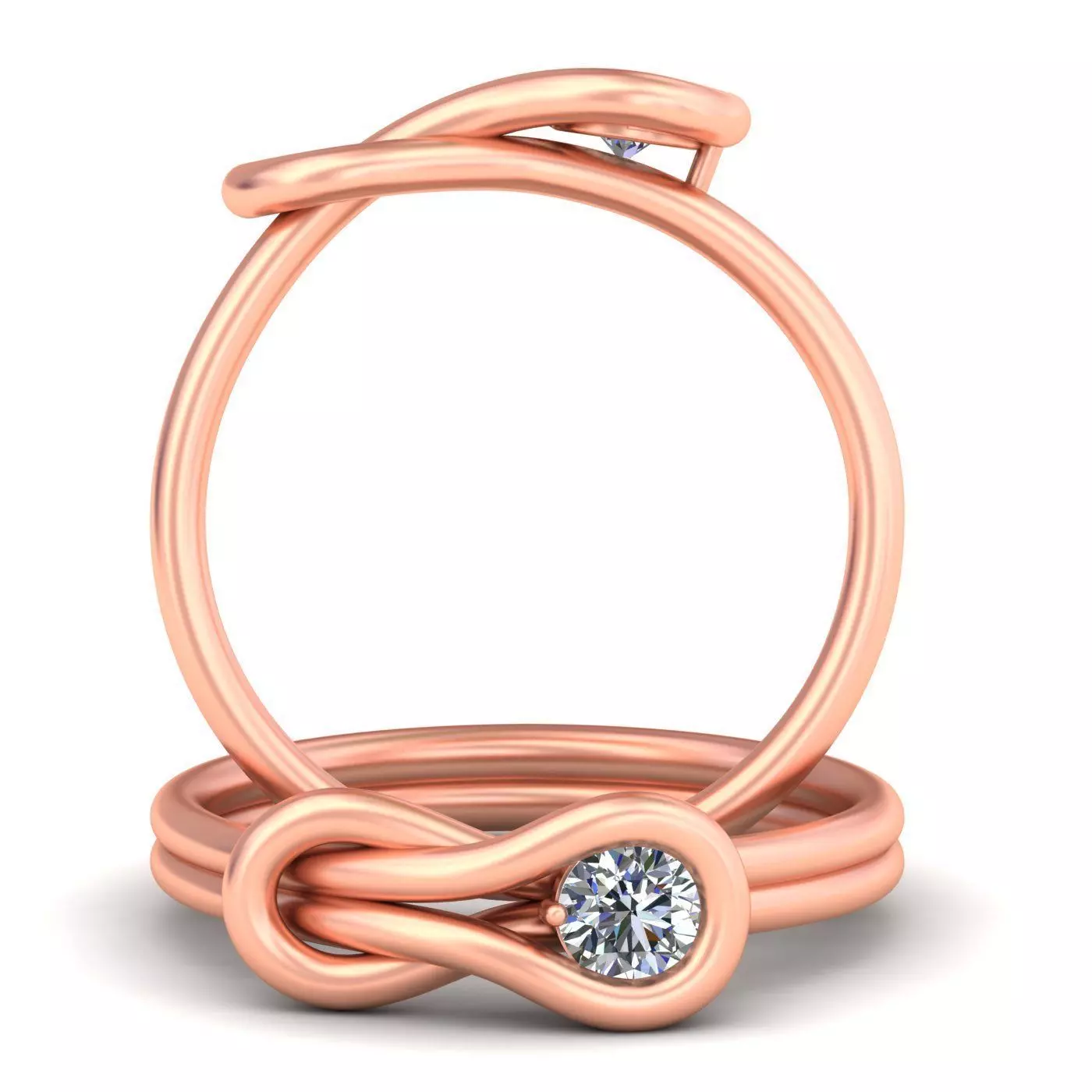 Knot yourself with love rose gold high jewelry A33 3D print model_0