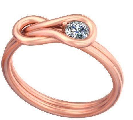 Knot yourself with love rose gold high jewelry A33 3D print model_4