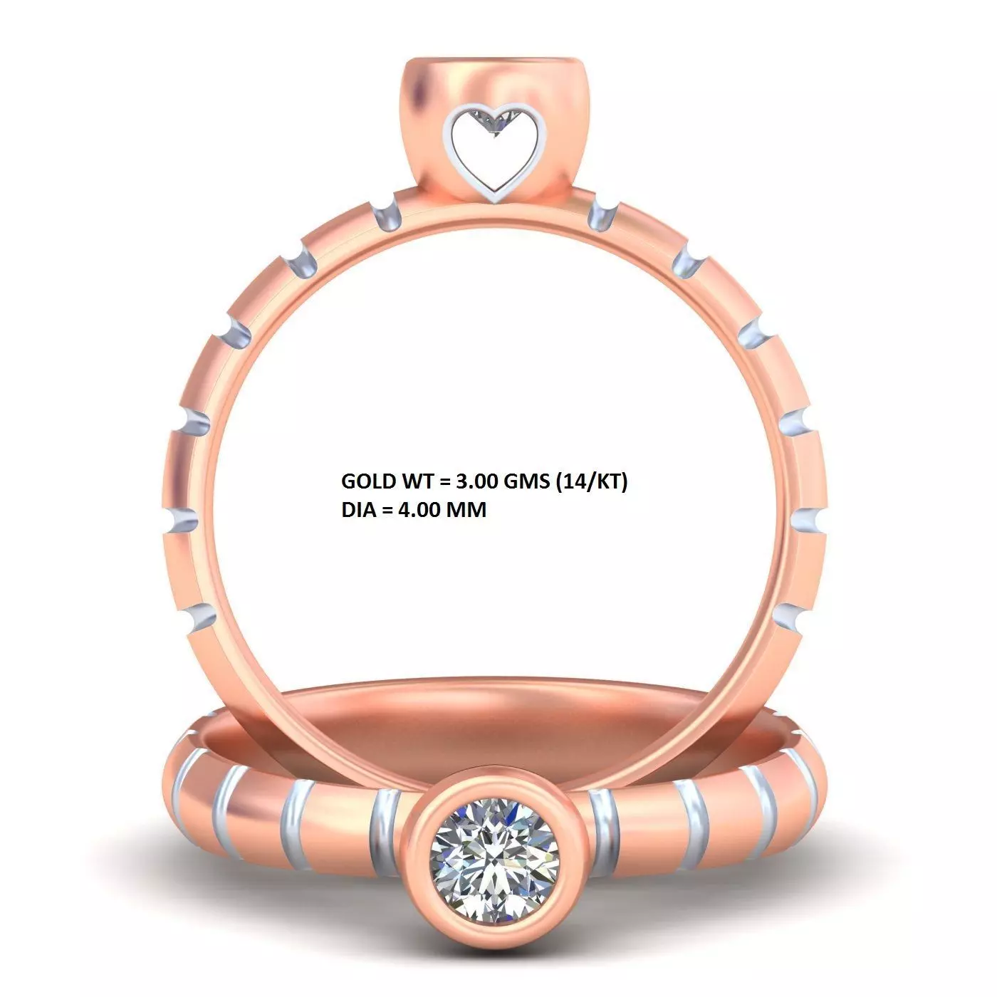 Bezel Set Diamond Ring A30 3D print model_0