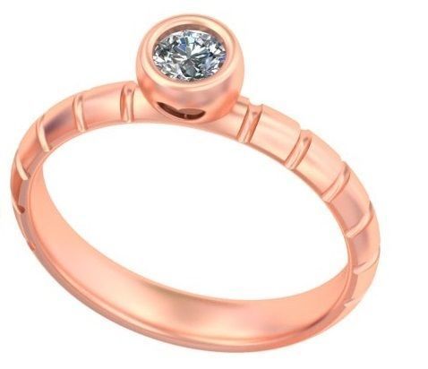 Bezel Set Diamond Ring A30 3D print model_3