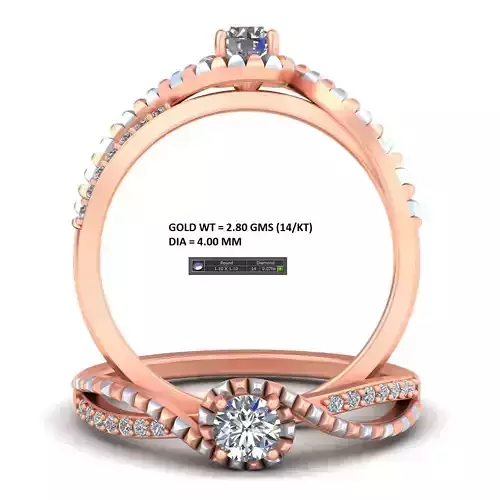 engagement silver delicate diamond ring light A29 3D print model