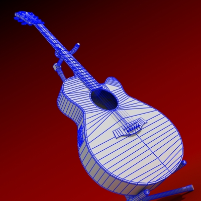 Acoustic Electric Guitar 3D model_19