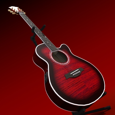 Acoustic Electric Guitar 3D model_13