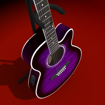 Acoustic Electric Guitar 3D model_11