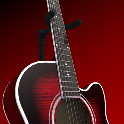Acoustic Electric Guitar 3D model_14