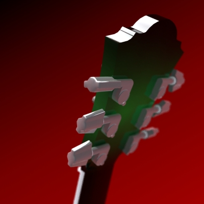 Acoustic Electric Guitar 3D model_9