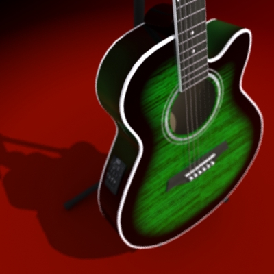 Acoustic Electric Guitar 3D model_7