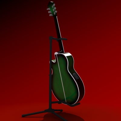 Acoustic Electric Guitar 3D model_5