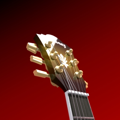 Acoustic Electric Guitar 3D model_3