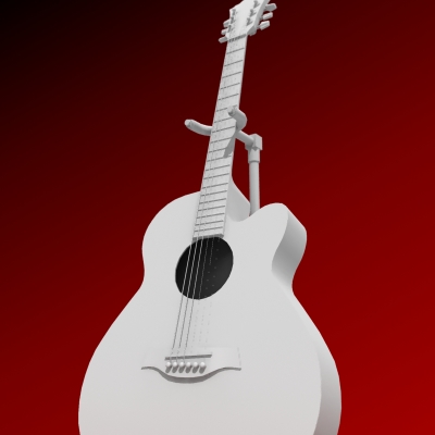 Acoustic Electric Guitar 3D model_18