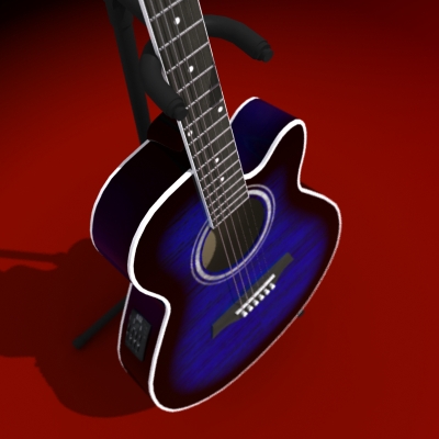 Acoustic Electric Guitar 3D model_17
