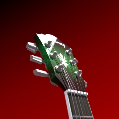 Acoustic Electric Guitar 3D model_6