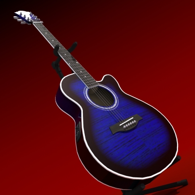 Acoustic Electric Guitar 3D model_16
