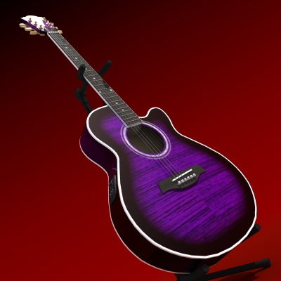 Acoustic Electric Guitar 3D model_10