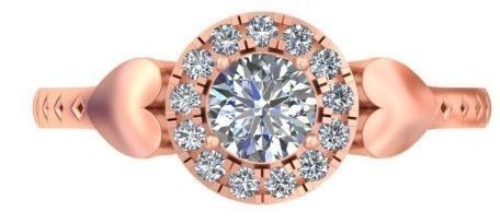 Heart Style Halo Set Unique Ring  3D print model_1