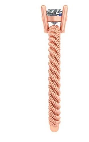 Double Color Rope Solitaire Engagement Ring A 20 3D print model_3