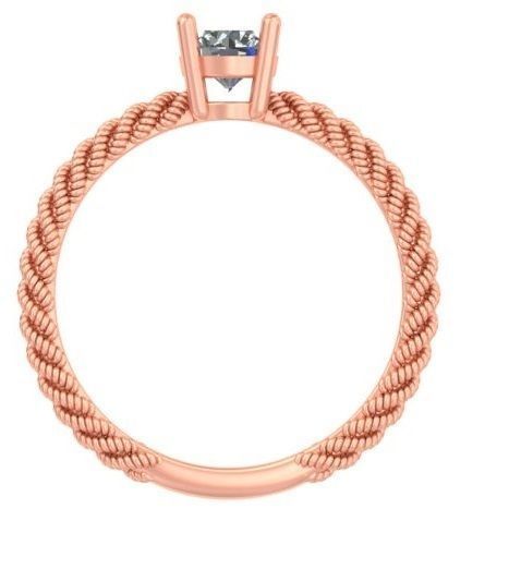 Double Color Rope Solitaire Engagement Ring A 20 3D print model_1